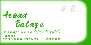 arpad balazs business card